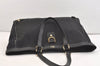 Authentic GUCCI Abbey Shoulder Tote Bag GG Canvas Leather 141472 Black 3957J