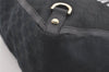 Authentic GUCCI Abbey Shoulder Tote Bag GG Canvas Leather 141472 Black 3957J