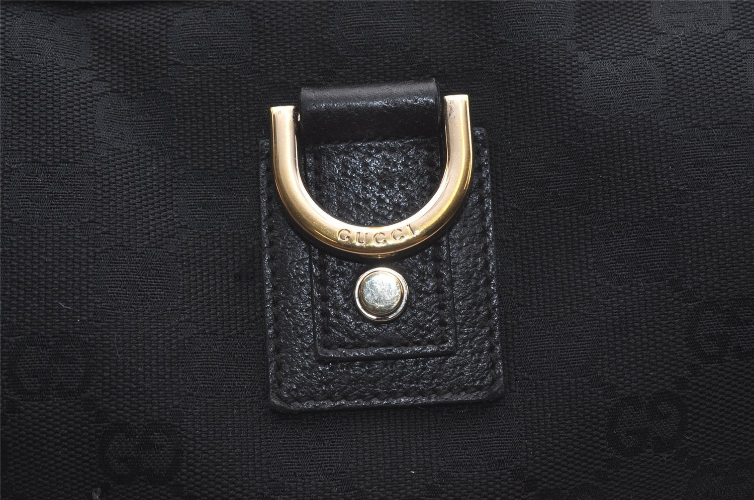 Authentic GUCCI Abbey Shoulder Tote Bag GG Canvas Leather 141472 Black 3957J