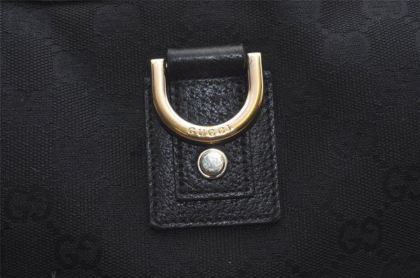 Authentic GUCCI Abbey Shoulder Tote Bag GG Canvas Leather 141472 Black 3957J