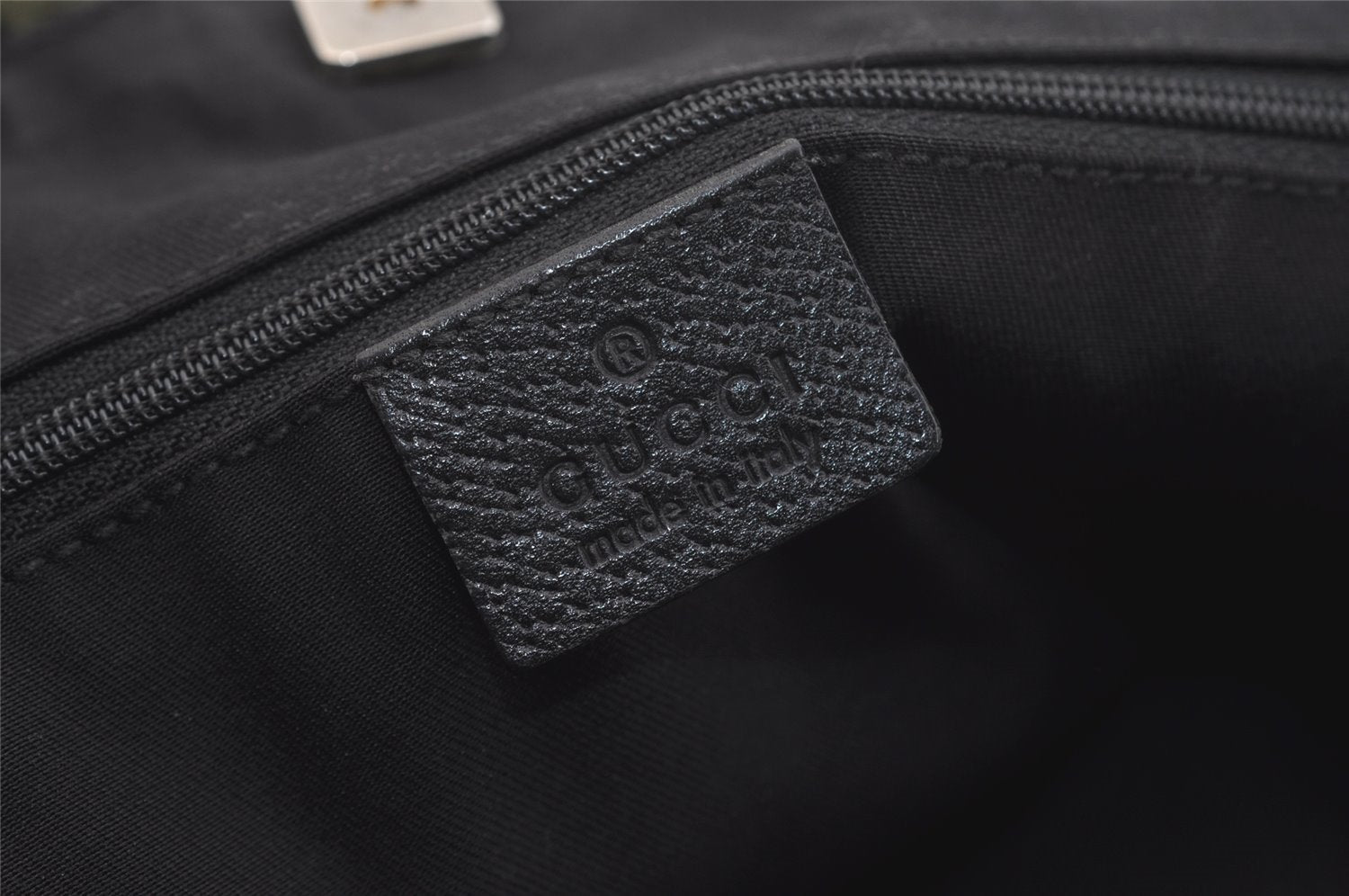 Authentic GUCCI Abbey Shoulder Tote Bag GG Canvas Leather 141472 Black 3957J