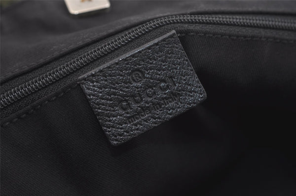 Authentic GUCCI Abbey Shoulder Tote Bag GG Canvas Leather 141472 Black 3957J