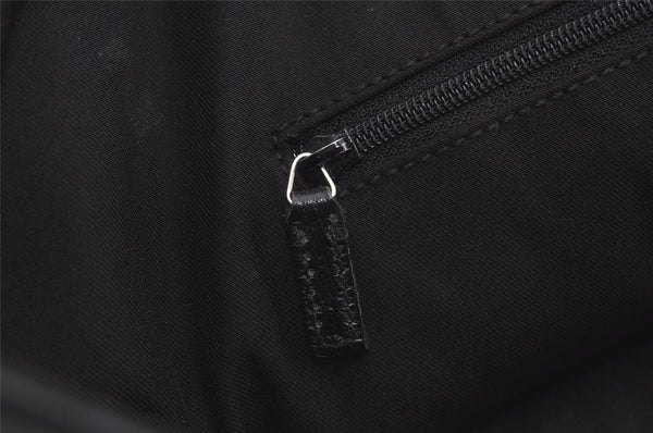 Authentic GUCCI Abbey Shoulder Tote Bag GG Canvas Leather 141472 Black 3957J