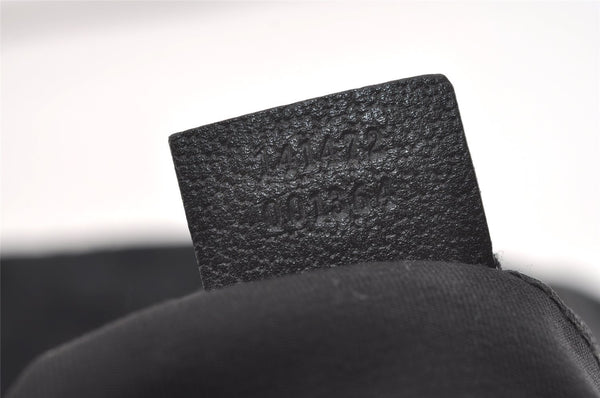 Authentic GUCCI Abbey Shoulder Tote Bag GG Canvas Leather 141472 Black 3957J