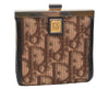 Authentic Christian Dior Trotter Coin Case Purse Canvas Leather Brown 3957K