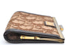 Authentic Christian Dior Trotter Coin Case Purse Canvas Leather Brown 3957K