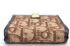 Authentic Christian Dior Trotter Coin Case Purse Canvas Leather Brown 3957K