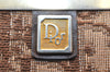 Authentic Christian Dior Trotter Coin Case Purse Canvas Leather Brown 3957K