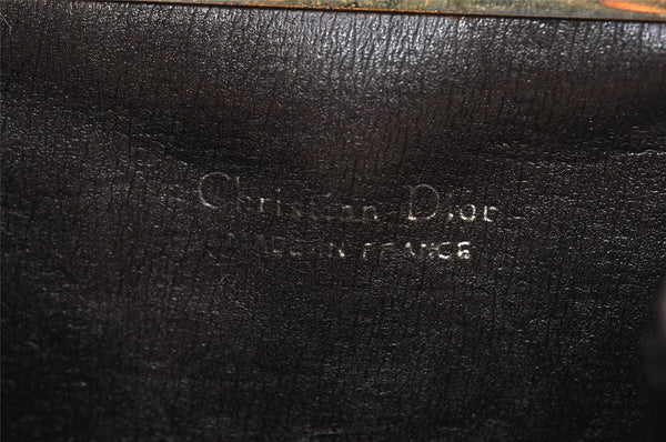 Authentic Christian Dior Trotter Coin Case Purse Canvas Leather Brown 3957K