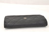 Authentic CHANEL Lamb Skin Matelasse Long Wallet Purse Black CC Junk 3958K