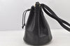 Authentic MARIO VALENTINO Drawstring Shoulder Bag Purse Leather Black 3959K