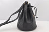 Authentic MARIO VALENTINO Drawstring Shoulder Bag Purse Leather Black 3959K