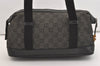 Authentic GUCCI Vintage Hand Tote Bag Purse GG Canvas Leather 92734 Black 3960J
