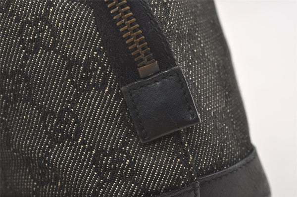 Authentic GUCCI Vintage Hand Tote Bag Purse GG Canvas Leather 92734 Black 3960J