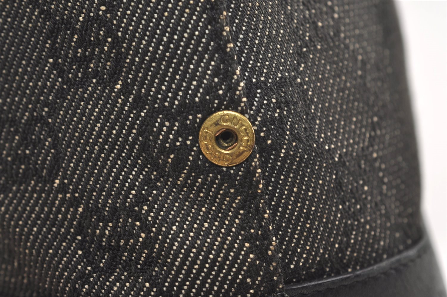 Authentic GUCCI Vintage Hand Tote Bag Purse GG Canvas Leather 92734 Black 3960J