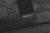 Authentic GUCCI Vintage Hand Tote Bag Purse GG Canvas Leather 92734 Black 3960J