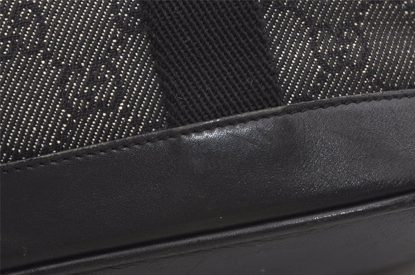 Authentic GUCCI Vintage Hand Tote Bag Purse GG Canvas Leather 92734 Black 3960J