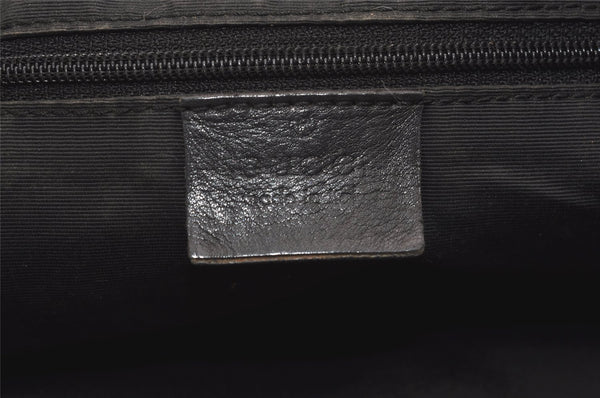 Authentic GUCCI Vintage Hand Tote Bag Purse GG Canvas Leather 92734 Black 3960J