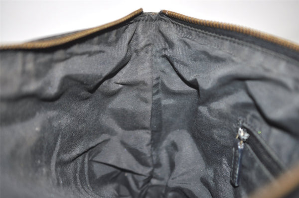 Authentic GUCCI Vintage Hand Tote Bag Purse GG Canvas Leather 92734 Black 3960J