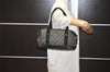 Authentic GUCCI Vintage Hand Tote Bag Purse GG Canvas Leather 92734 Black 3960J