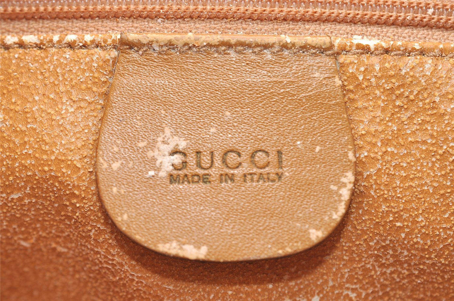 Authentic GUCCI Drawstring Backpack GG Canvas Leather Brown Junk 3961I