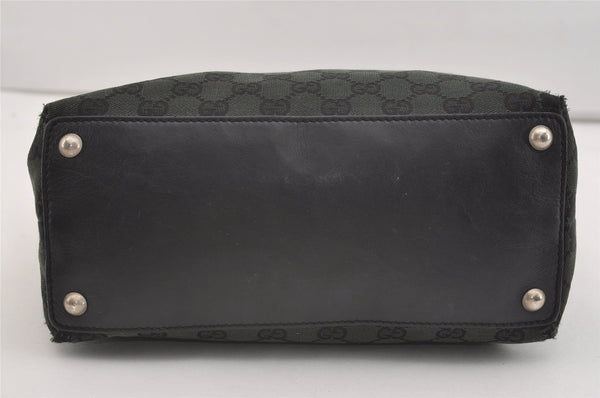 Authentic GUCCI Eclipse Shoulder Tote Bag GG Canvas Leather 285585 Green 3961J