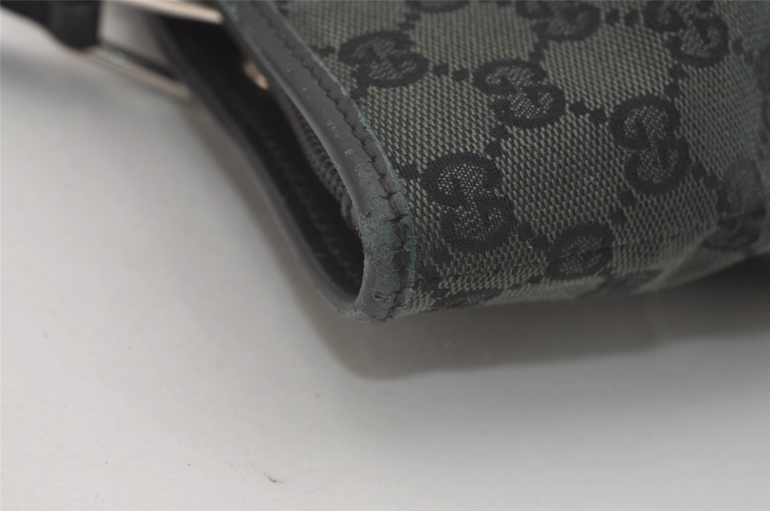 Authentic GUCCI Eclipse Shoulder Tote Bag GG Canvas Leather 285585 Green 3961J