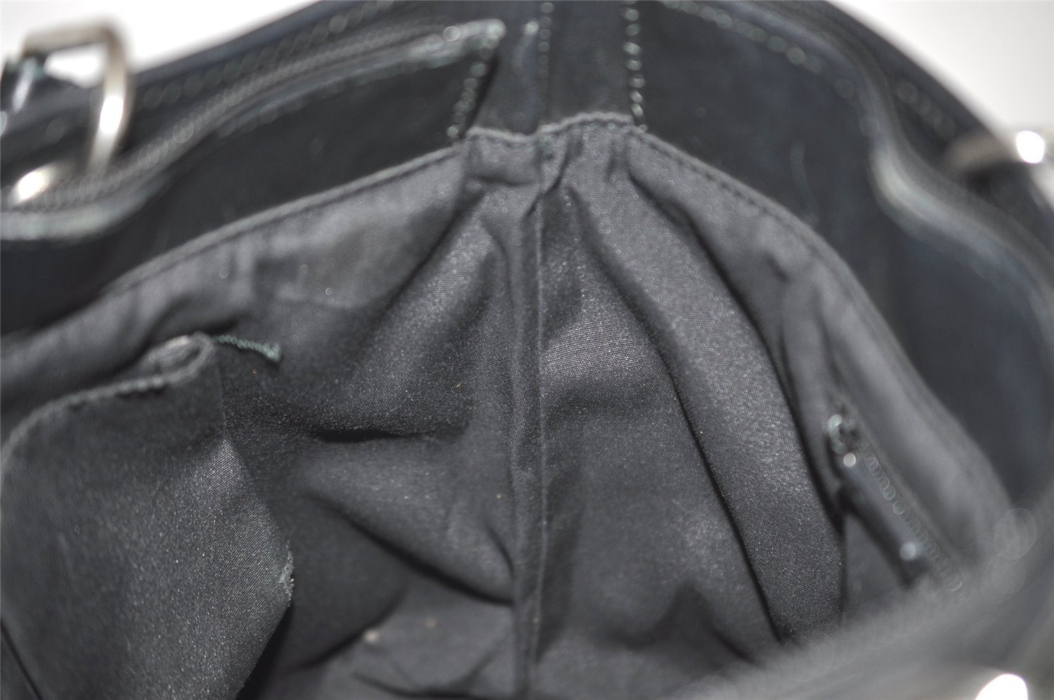 Authentic GUCCI Eclipse Shoulder Tote Bag GG Canvas Leather 285585 Green 3961J