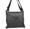 Authentic GUCCI Shoulder Cross Body Bag GG PVC Leather 162904 Black 3961K