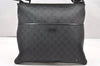 Authentic GUCCI Shoulder Cross Body Bag GG PVC Leather 162904 Black 3961K