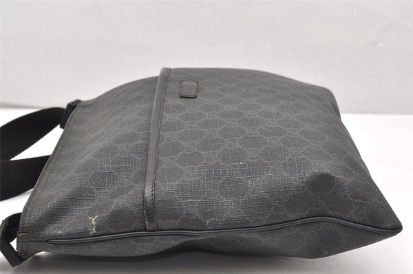 Authentic GUCCI Shoulder Cross Body Bag GG PVC Leather 162904 Black 3961K