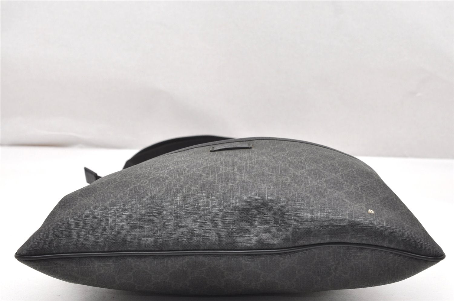 Authentic GUCCI Shoulder Cross Body Bag GG PVC Leather 162904 Black 3961K
