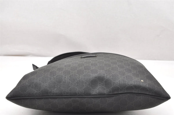 Authentic GUCCI Shoulder Cross Body Bag GG PVC Leather 162904 Black 3961K