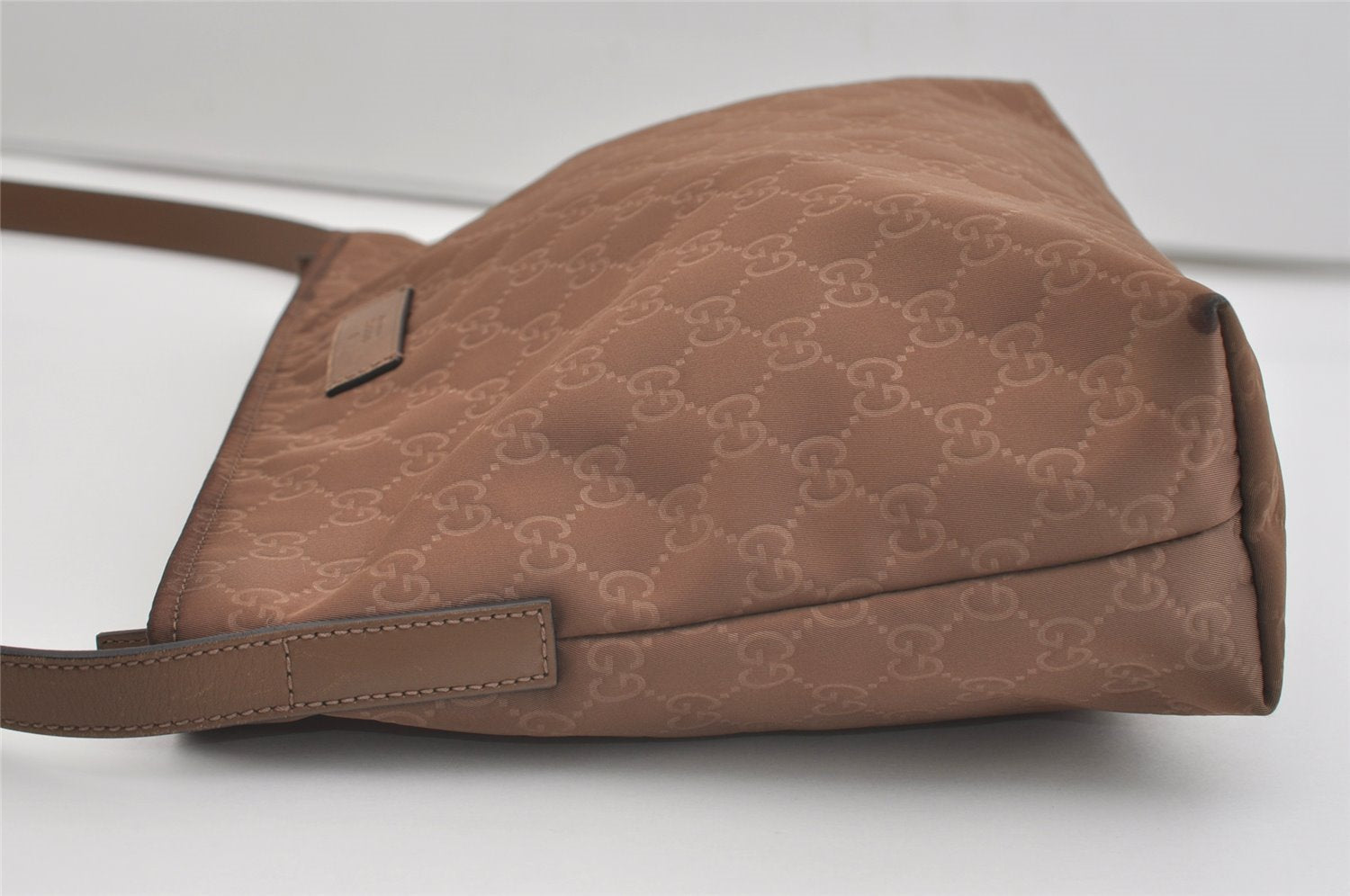 Authentic GUCCI Shoulder Cross Body Bag GG Nylon Leather 314529 Brown  3962J