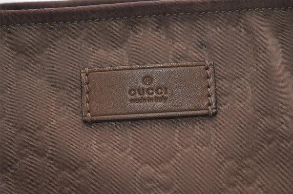 Authentic GUCCI Shoulder Cross Body Bag GG Nylon Leather 314529 Brown  3962J