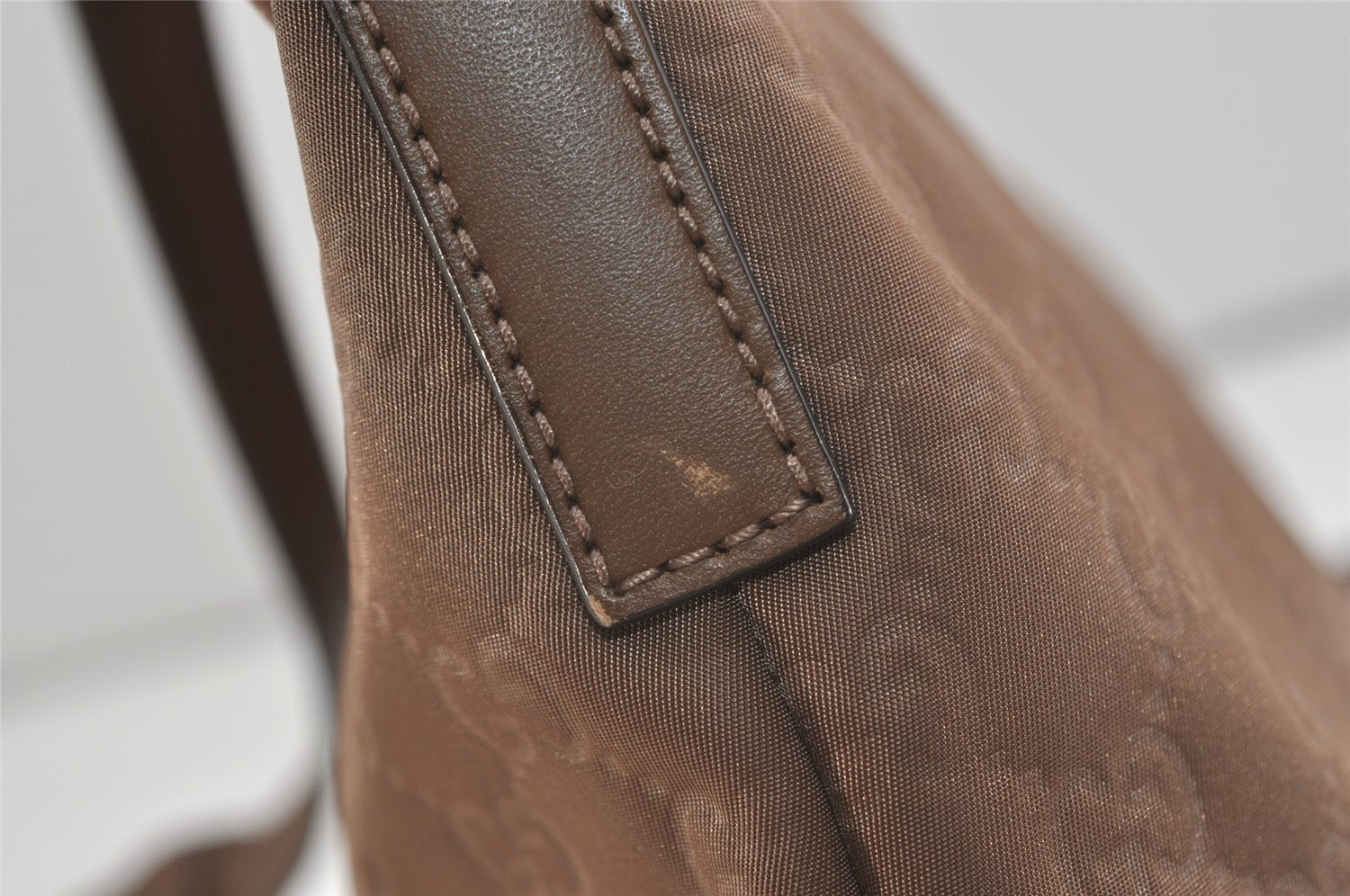 Authentic GUCCI Shoulder Cross Body Bag GG Nylon Leather 314529 Brown  3962J