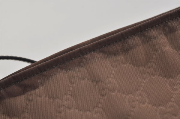 Authentic GUCCI Shoulder Cross Body Bag GG Nylon Leather 314529 Brown  3962J