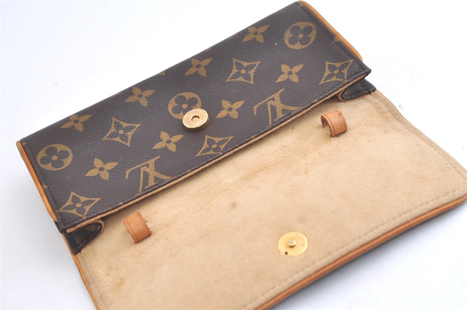 Authentic Louis Vuitton Monogram Pochette Twin PM Shoulder Bag M51854 LV 3963K