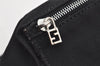 Authentic FENDI Vintage Shoulder Hand Bag Purse Jersey Leather Black 3966I