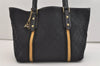 Authentic GUCCI Sherry Line Shoulder Tote Bag GG Canvas Leather Black 3966J