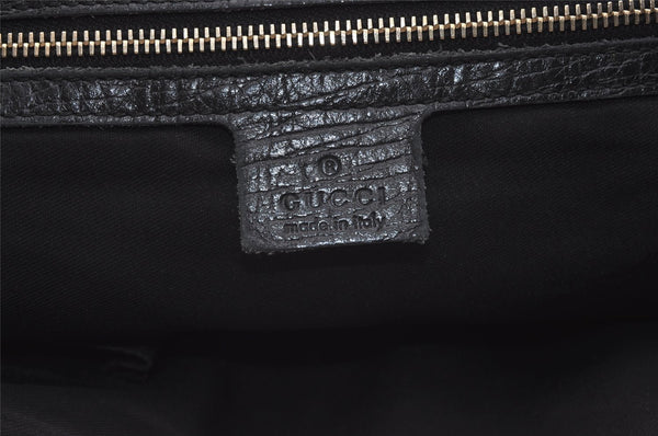 Authentic GUCCI Sherry Line Shoulder Tote Bag GG Canvas Leather Black 3966J