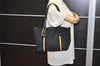 Authentic GUCCI Sherry Line Shoulder Tote Bag GG Canvas Leather Black 3966J