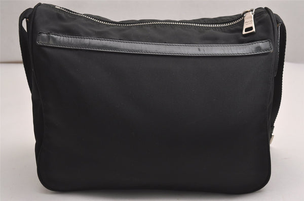 Authentic PRADA Nylon Tessuto Leather Shoulder Cross Body Bag Purse Black 3967J
