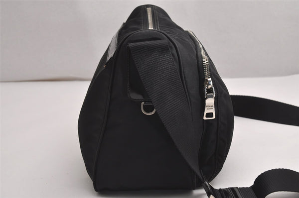 Authentic PRADA Nylon Tessuto Leather Shoulder Cross Body Bag Purse Black 3967J