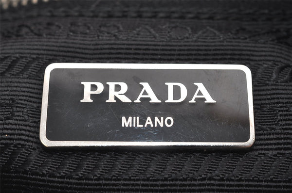 Authentic PRADA Nylon Tessuto Leather Shoulder Cross Body Bag Purse Black 3967J