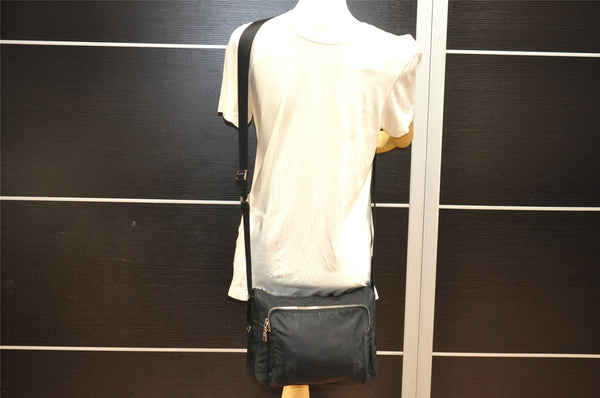 Authentic PRADA Nylon Tessuto Leather Shoulder Cross Body Bag Purse Black 3967J