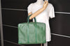 Authentic Louis Vuitton Epi Porte Documents Voyage Briefcase M54474 Green  3968I