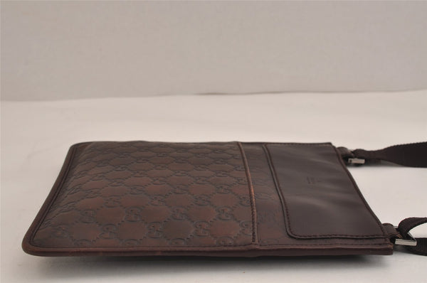 Authentic GUCCI Guccissima GG Leather Shoulder Cross Body Bag 27639 Brown 3968J