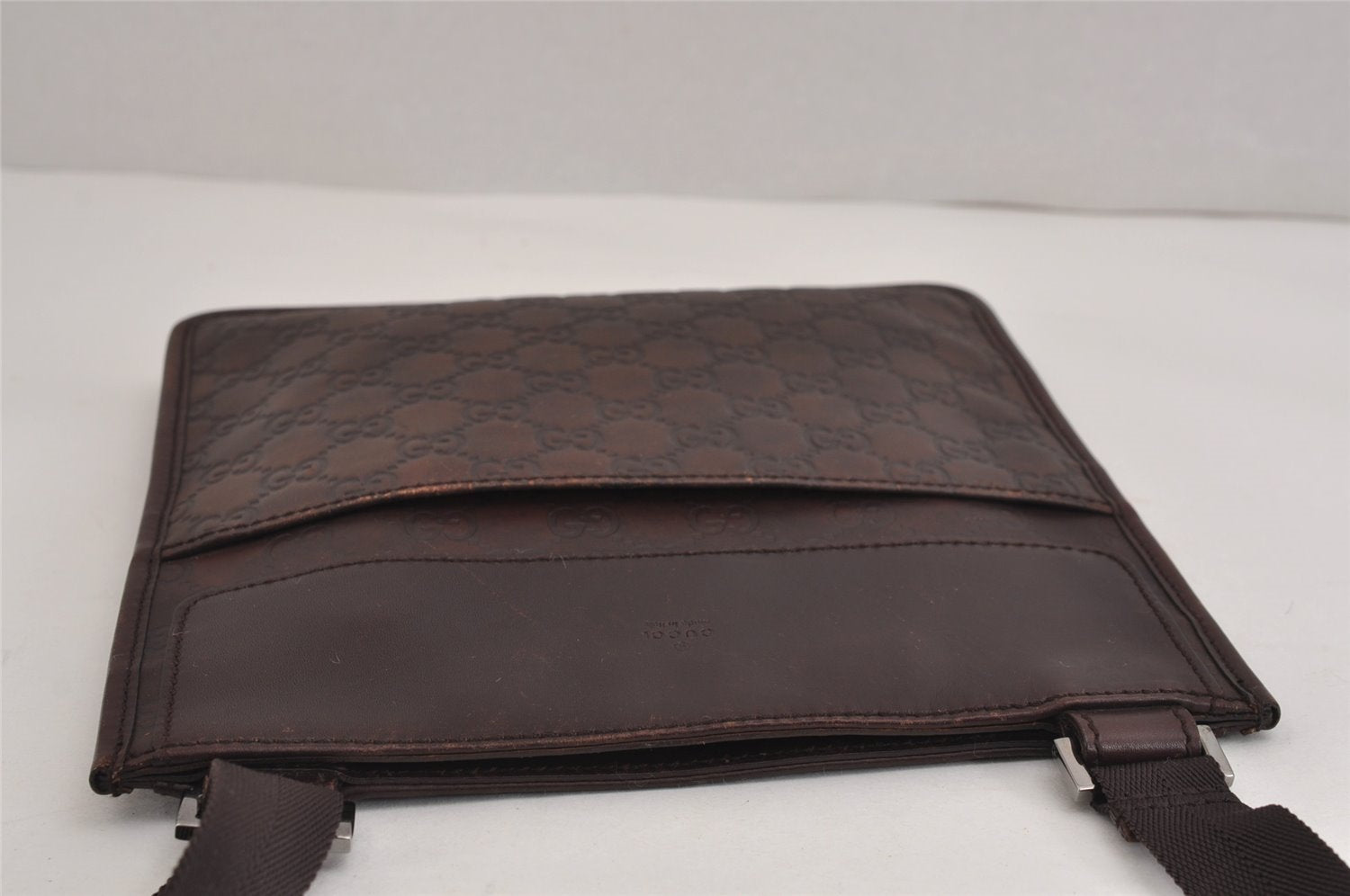 Authentic GUCCI Guccissima GG Leather Shoulder Cross Body Bag 27639 Brown 3968J