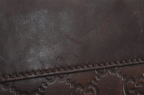 Authentic GUCCI Guccissima GG Leather Shoulder Cross Body Bag 27639 Brown 3968J